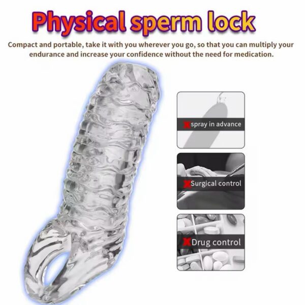 Funda para Pene Extensora Masculina de Silicona Reutilizable 1 Unidad · ZONAG Chile