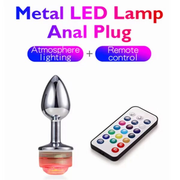 Plug Anal Dilatador Acero Quirúrgico Talla M 82x34mm Luz Colores · ZONAG Chile