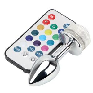 Estimulador Íntimo - Resistente al Agua Plug Anal Dilatador Acero Quirúrgico Talla M 82x34mm Luz Colores · ZONAG Chile