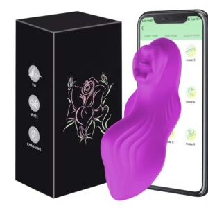 Vibrador morado ondulado con control por app · ZONAG Chile