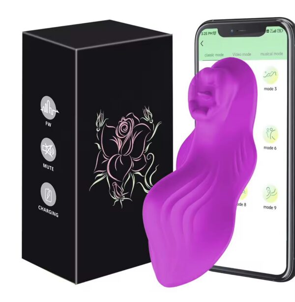 Vibrador morado ondulado con control por app · ZONAG Chile