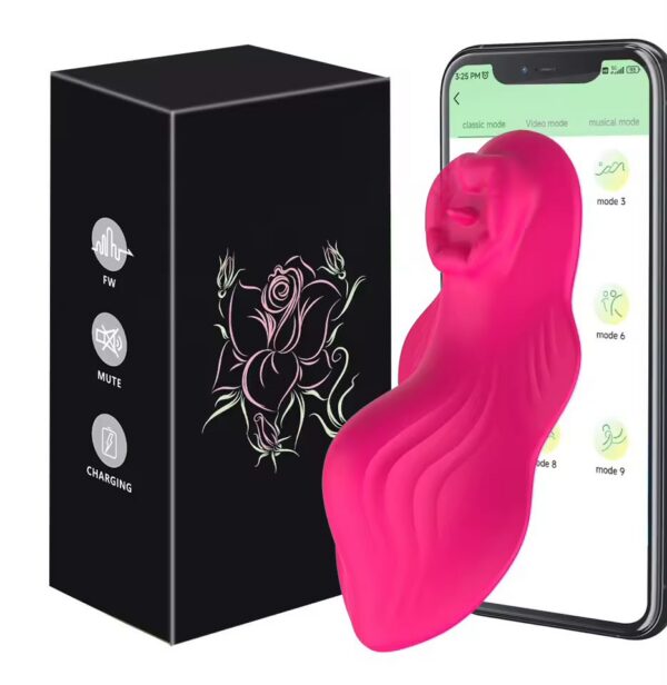 Vibrador morado ondulado con control por app · ZONAG Chile