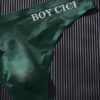 Tanga masculina verde oscuro con cintura de texto · Talla M/L