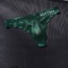 Tanga masculina verde oscuro con cintura de texto · Talla M/L