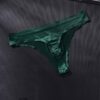 Tanga masculina verde oscuro con cintura de texto · Talla M/L