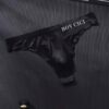 Sunga-Sutien-tanga-Chile-Santiago-Maipu Tanga masculina negra con cintura de texto · Talla M/L