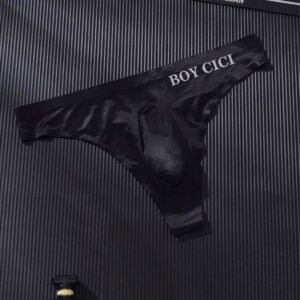 Sunga-Sutien-tanga-Chile-Santiago-Maipu Tanga masculina negra con cintura de texto · Talla M/L