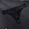 Sunga-Sutien-tanga-Chile-Santiago-Maipu Tanga masculina negra con cintura de texto · Talla M/L