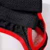 Sunga-Sutien-tanga-Chile-Santiago-Maipu Jockstrap negro de malla con bordes rojos · Talla M/L