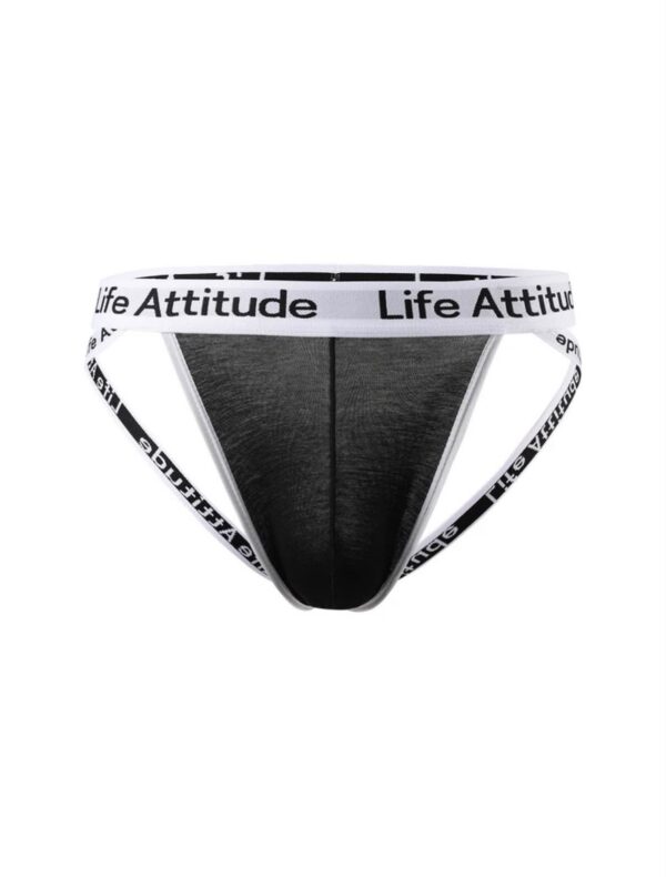 Sunga-Sutien-tanga-Chile-Santiago-Maipu Jockstrap negro con cintura estampada · Talla M/L
