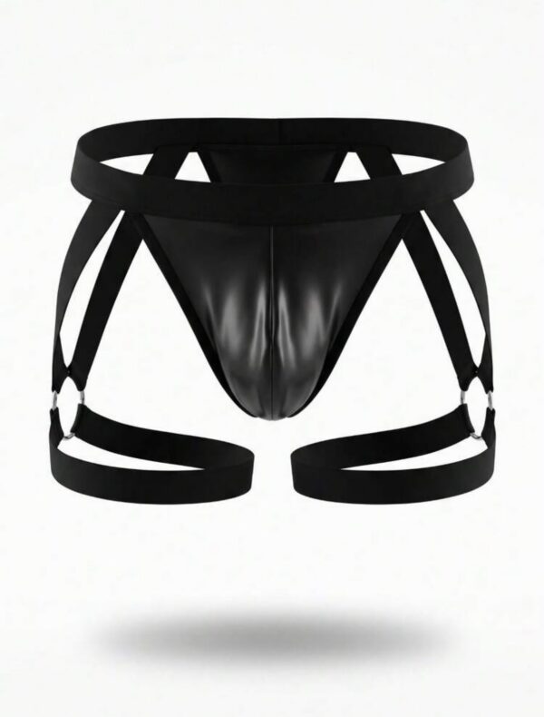 Sunga-Sutien-tanga-Chile-Santiago-Maipu Jockstrap negro con bandas en los muslos · Talla M/L