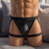 Sunga-Sutien-tanga-Chile-Santiago-Maipu Jockstrap negro con bandas en los muslos · Talla M/L