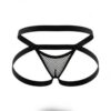 Sunga-Sutien-tanga-Chile-Santiago-Maipu Jockstrap negro de malla con tiras cruzadas · Talla M/L