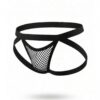 Sunga-Sutien-tanga-Chile-Santiago-Maipu Jockstrap negro de malla con tiras cruzadas · Talla M/L