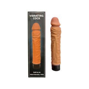Vibrador realista con relieve diagonal y base negra, AA