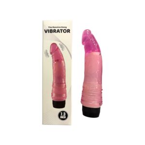 Vibrador translúcido con relieve y base negra, AA
