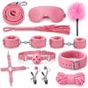 BDSM-kit-amarre-bondage-sexo-sexshop-maipu-chacabuco-chile-santiago Kit de Amarre Bondage BDSM 10 piezas Solo Color Rosado