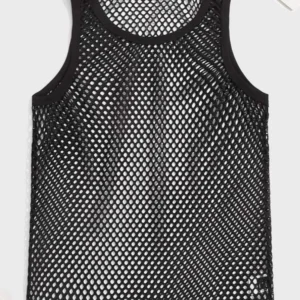 Camiseta Masculina de Malla Negra sin Mangas | Talla M/L · ZONAG Chile