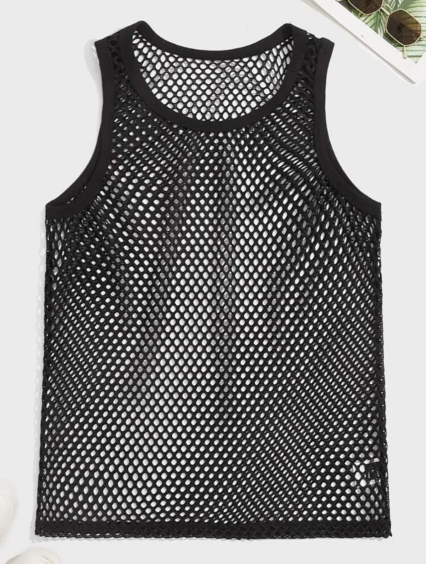 Camiseta Masculina de Malla Negra sin Mangas | Talla M/L — WebP optimizado Camiseta Masculina de Malla Negra sin Mangas | Talla M/L · ZONAG Chile